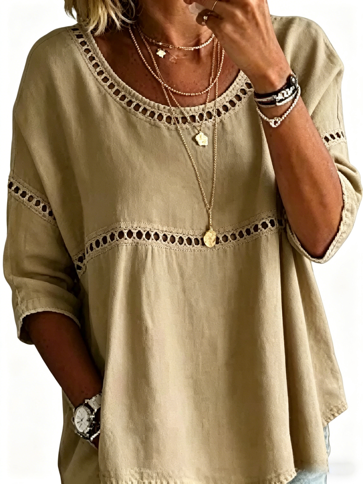 Women's Casual Loose Fit Denim Top