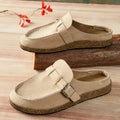 Women Soft Sole Casual Comfy Leather Slip On Sandals