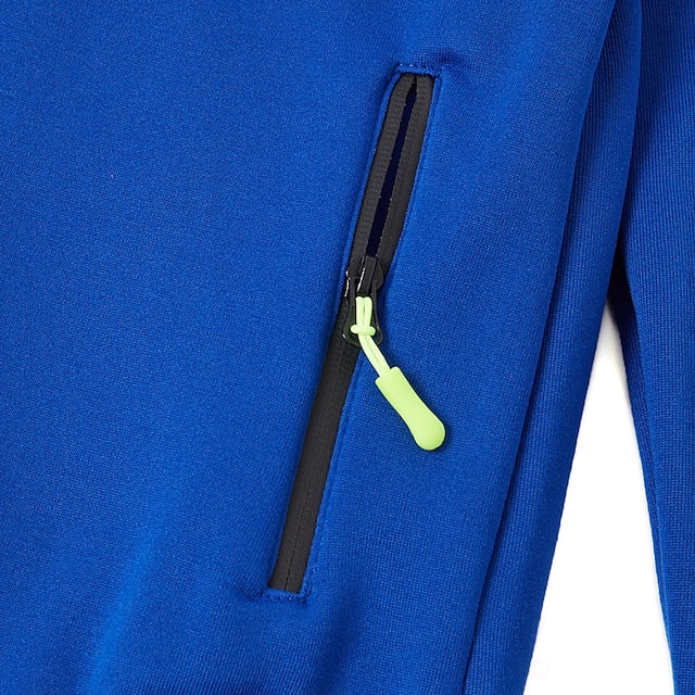 Men's Hoodie Full Zip Hoodie Fleece Hoodie Black White Wine Navy Blue Royal Blue Hooded Plain Zipper Pocket Sports & Outdoor Daily Holiday Polyester Streetwear Cool Casual Spring &  Fall Clothing