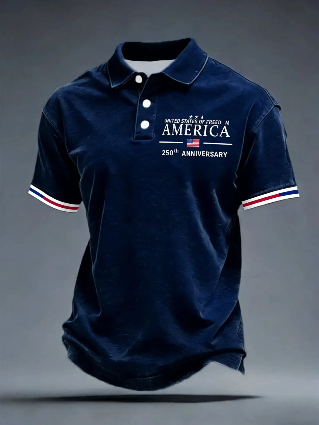 Men's American 250th Anniversary Print Casual Polo Shirt