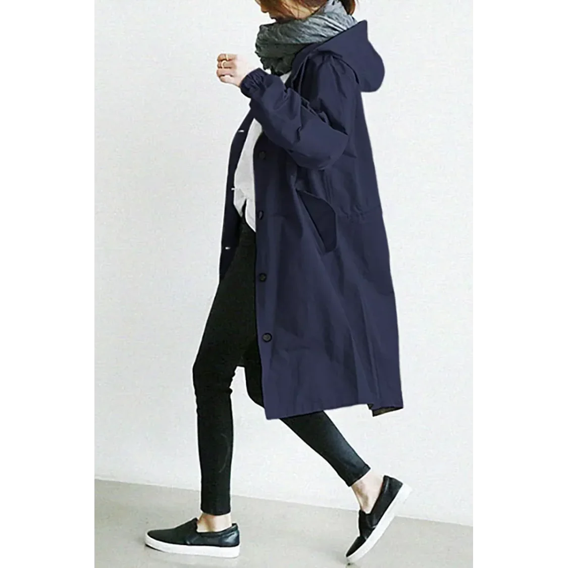 Women's Loose Fit Waterproof Trench Jacket