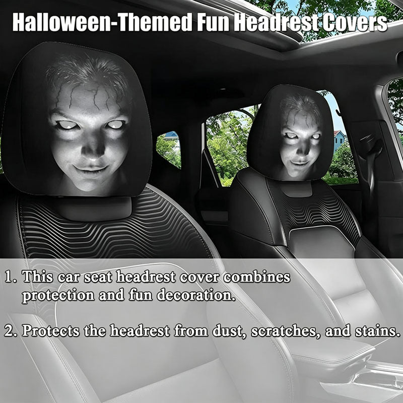 Spooky Ghost Face Headrest Covers — Style B