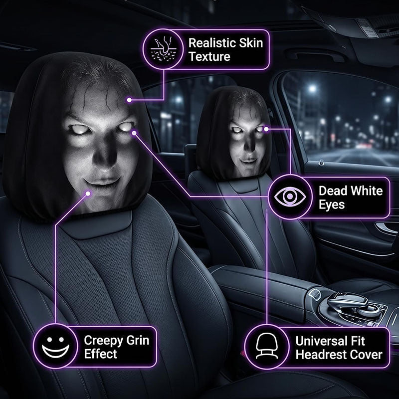 Spooky Ghost Face Headrest Covers — Style A