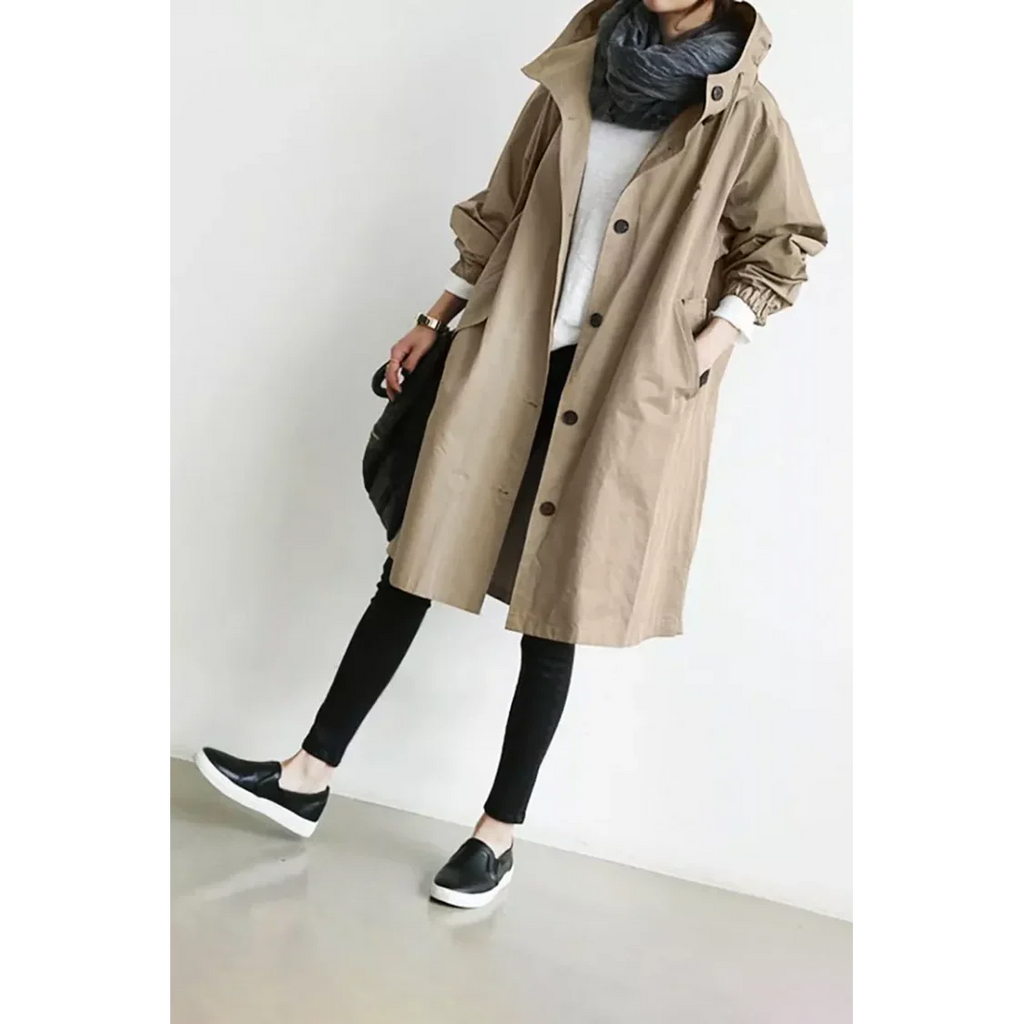Women's Loose Fit Waterproof Trench Jacket