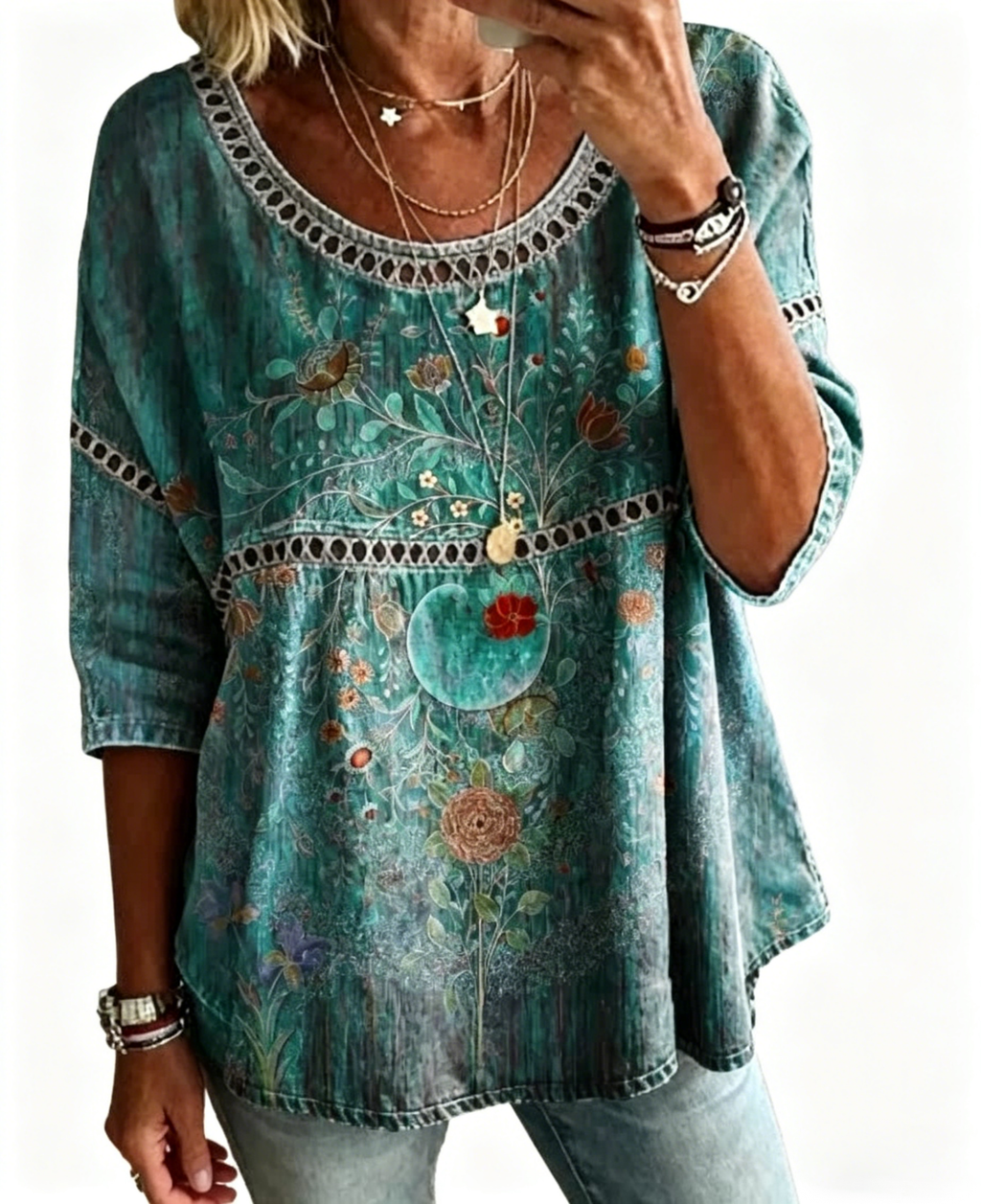 Women's Casual Loose Fit Denim Top