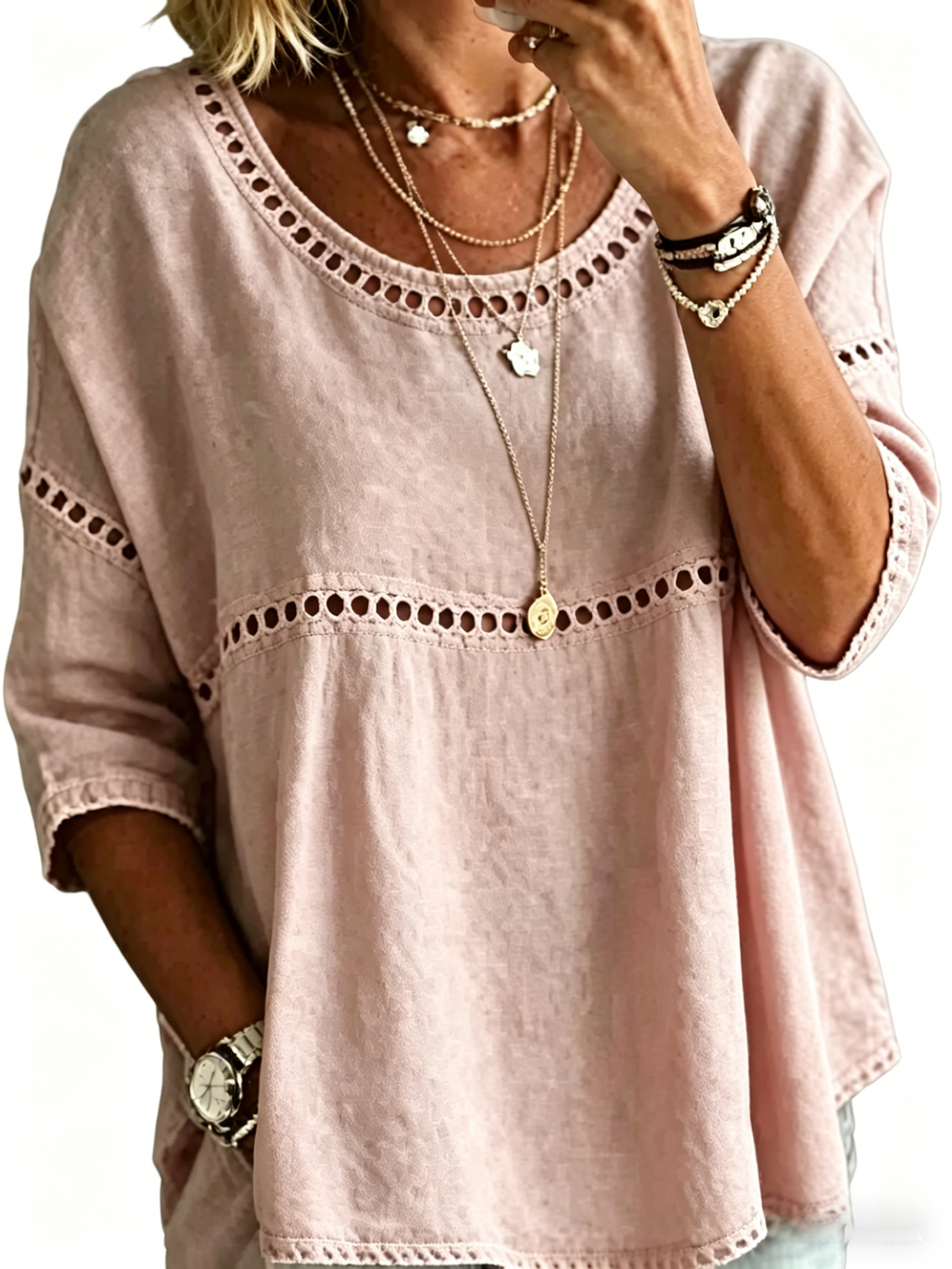 Women's Casual Loose Fit Denim Top