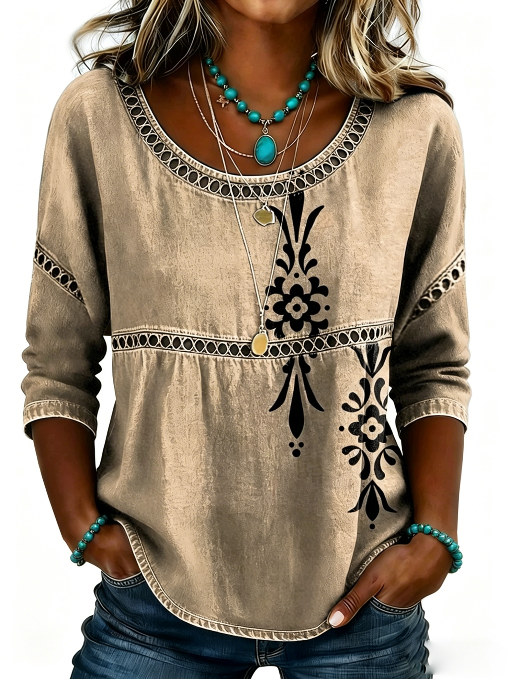 Women's Casual Loose Fit Denim Top