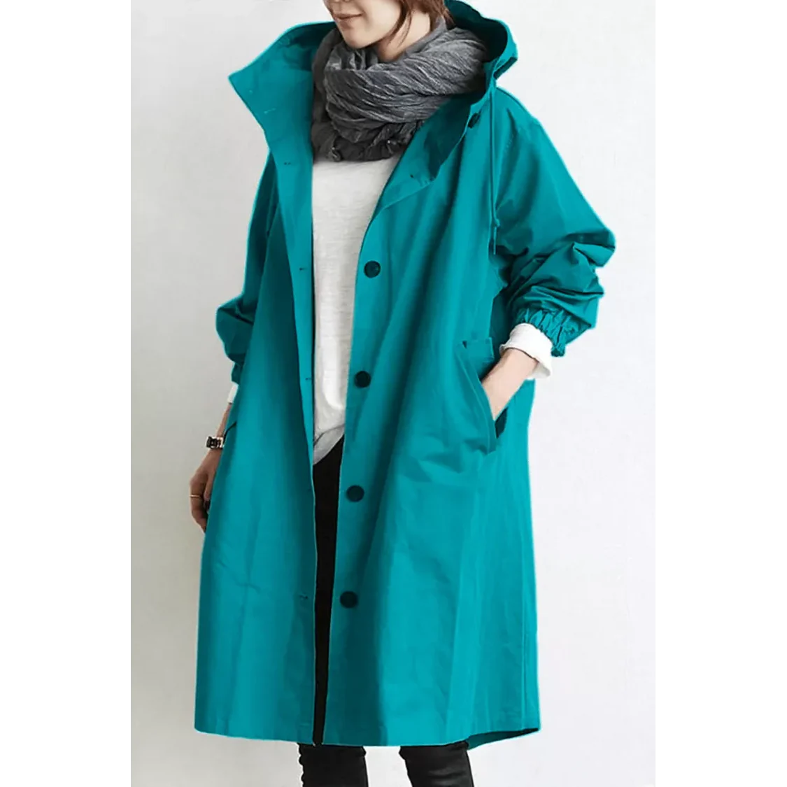 Women's Loose Fit Waterproof Trench Jacket