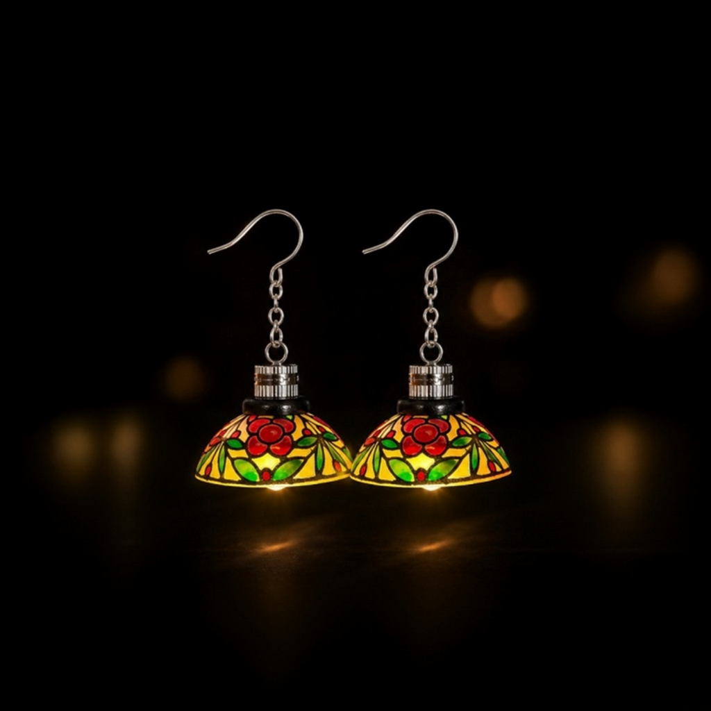 Floral vintage light-up chandelier earrings