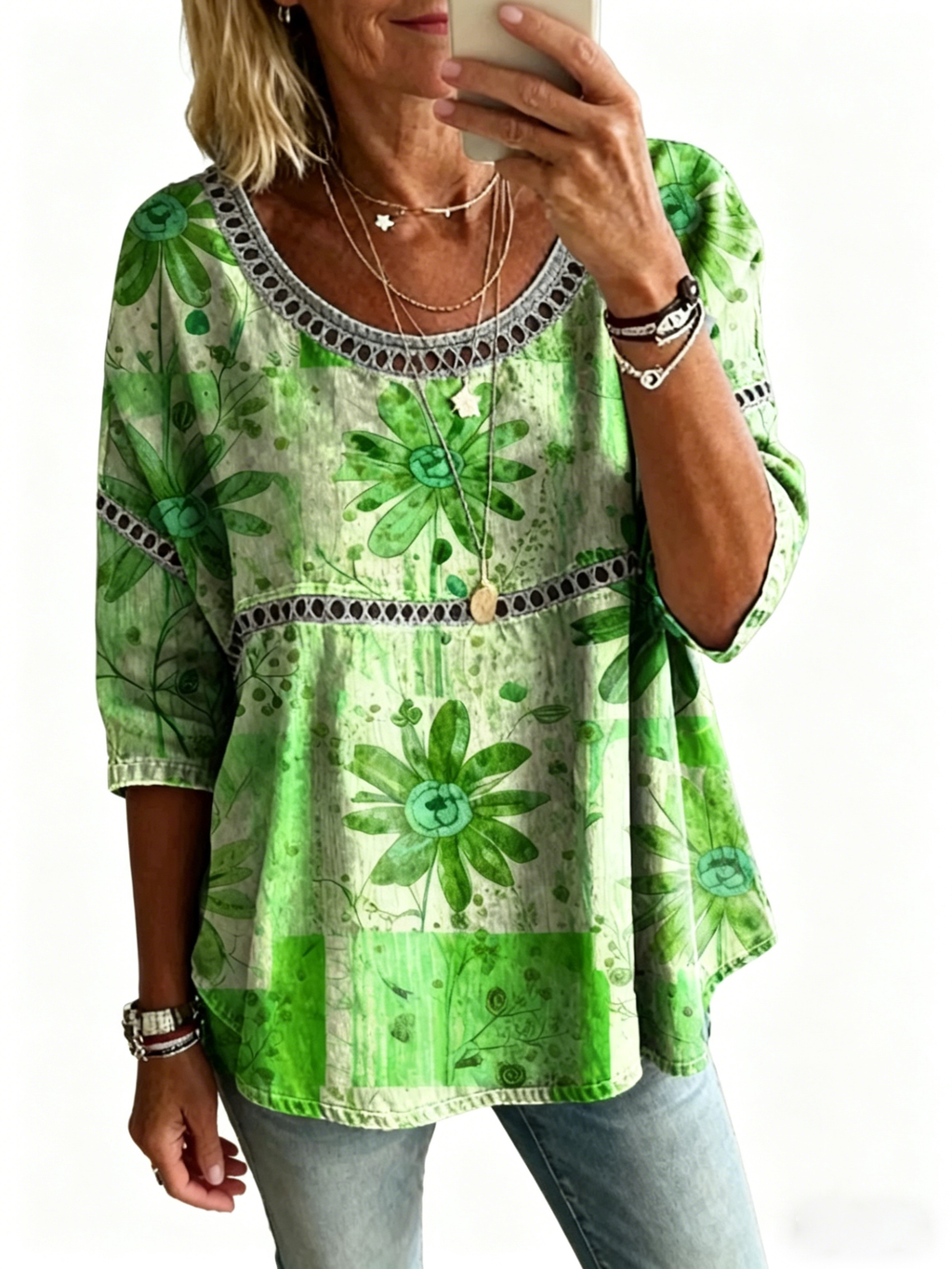 Women's Casual Loose Fit Denim Top