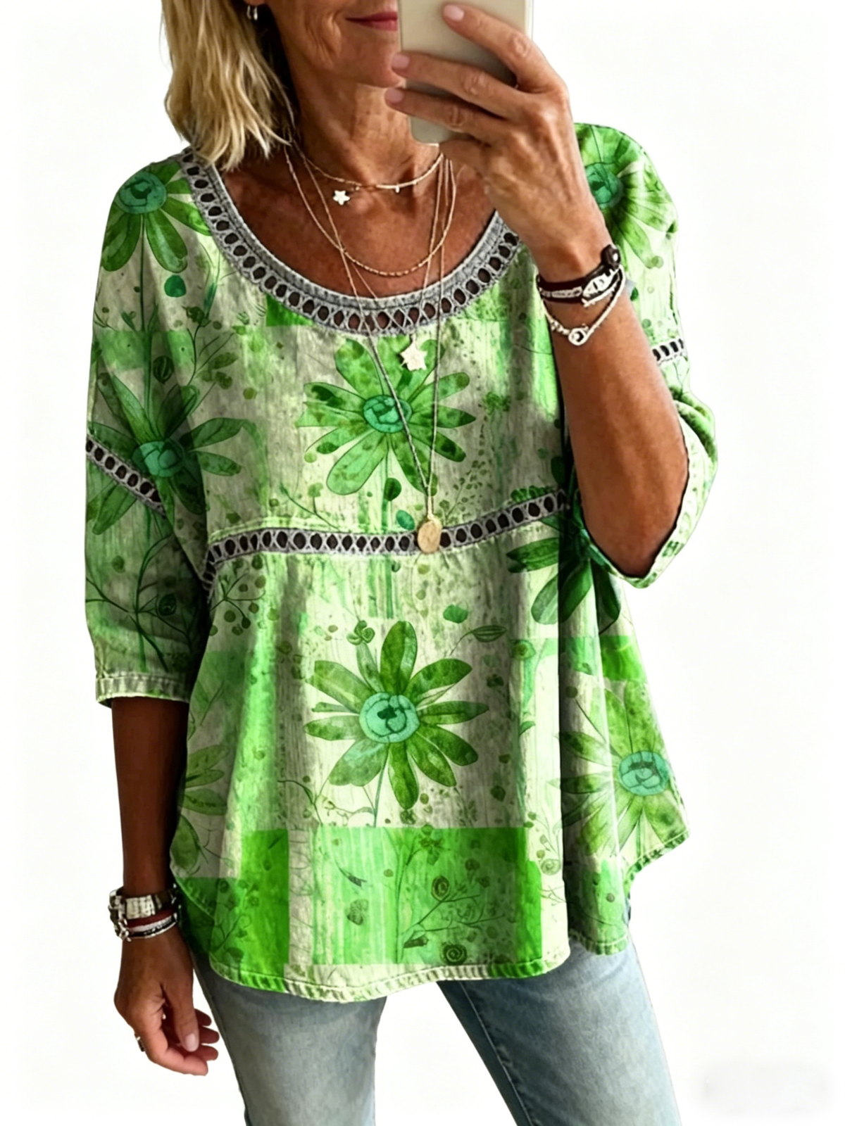 Women's Casual Loose Fit Denim Top