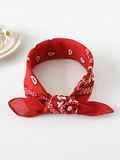 European and American hip-hop silk scarf for women 50cm cotton and linen small square scarf new style niche personality cashew print headscarf waist scarf
