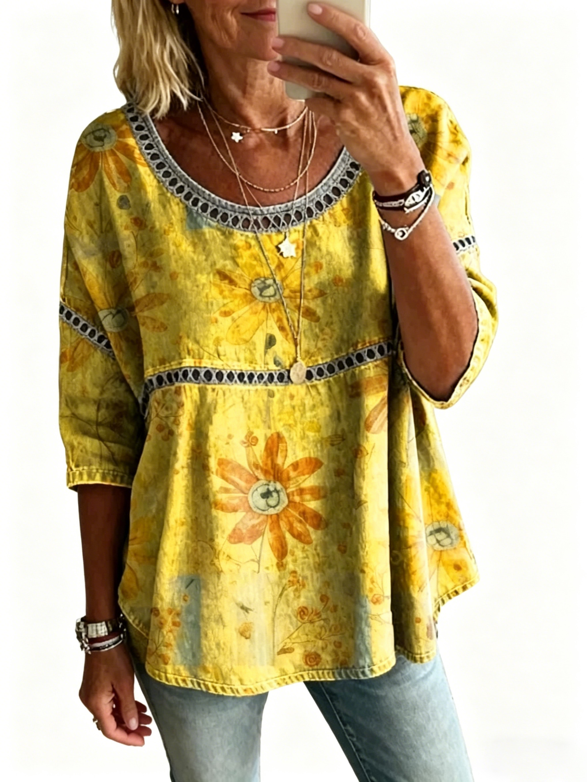 Women's Casual Loose Fit Denim Top