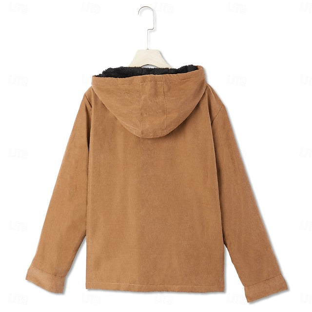Men's Hoodie Full Zip Hoodie Sherpa Linend Army Green Blue Brown Gray Hooded Plain Pocket Sports & Outdoor Daily Holiday Vintage Streetwear Casual Fall & Winter Clothing Apparel Hoodies Sweatshirts