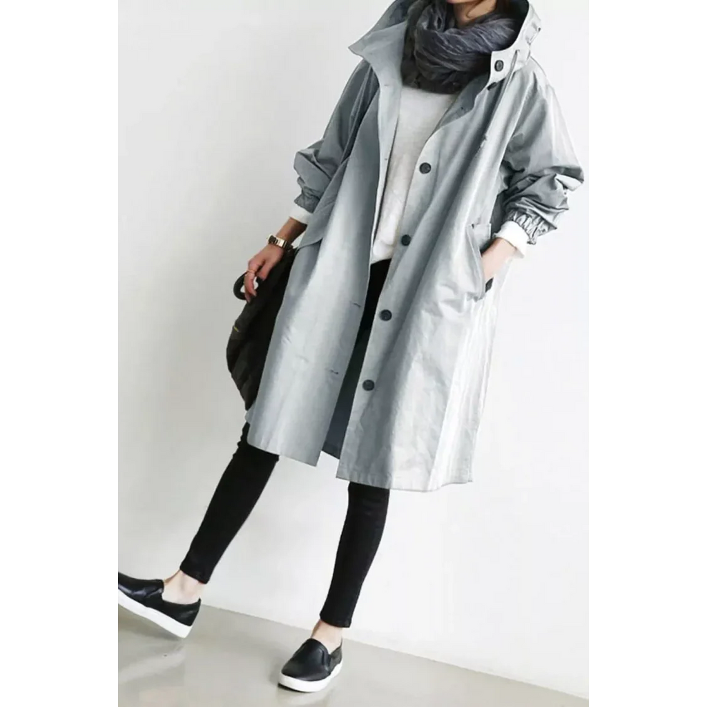 Women's Loose Fit Waterproof Trench Jacket