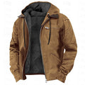 Men's Hoodie Full Zip Hoodie Sherpa Linend Army Green Blue Brown Gray Hooded Plain Pocket Sports & Outdoor Daily Holiday Vintage Streetwear Casual Fall & Winter Clothing Apparel Hoodies Sweatshirts