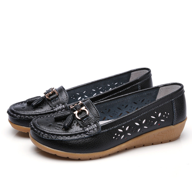Women's hollow soft leather breathable sandals