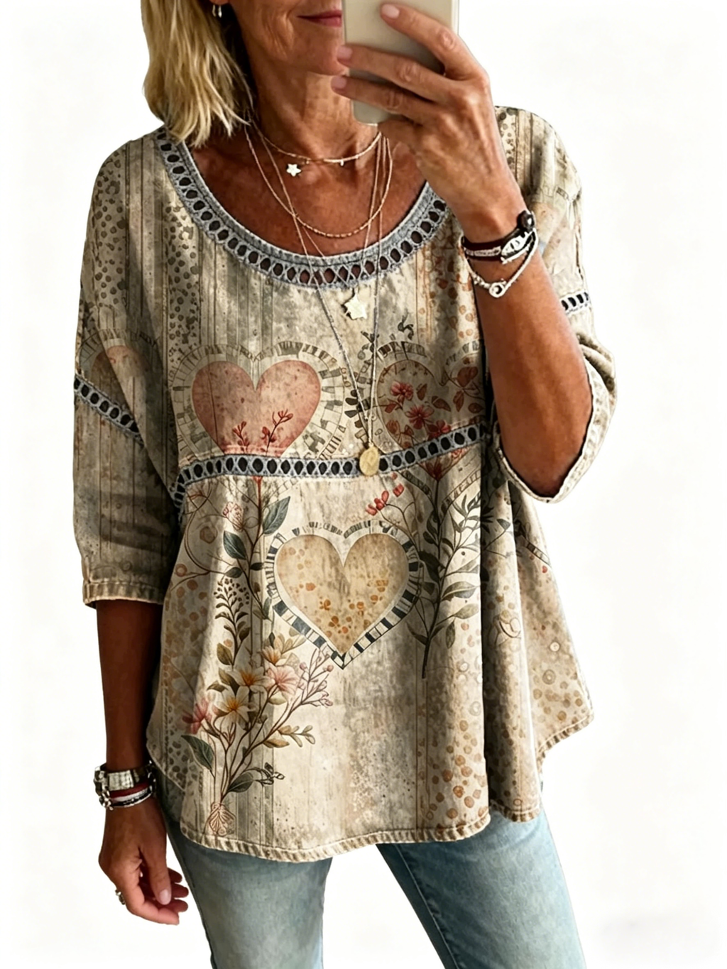 Women's Casual Loose Fit Denim Top