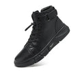 Men's Black Leather Solid Chelsea Boots