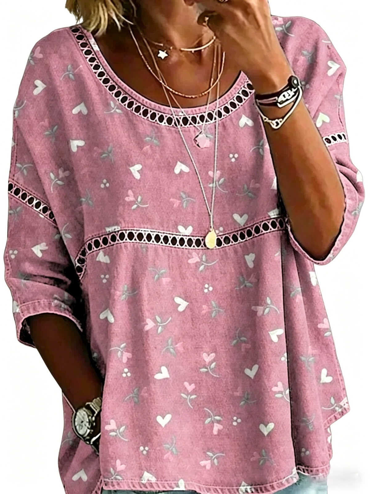 Abstract Print Linen Top | Women's Casual Loose Blouse