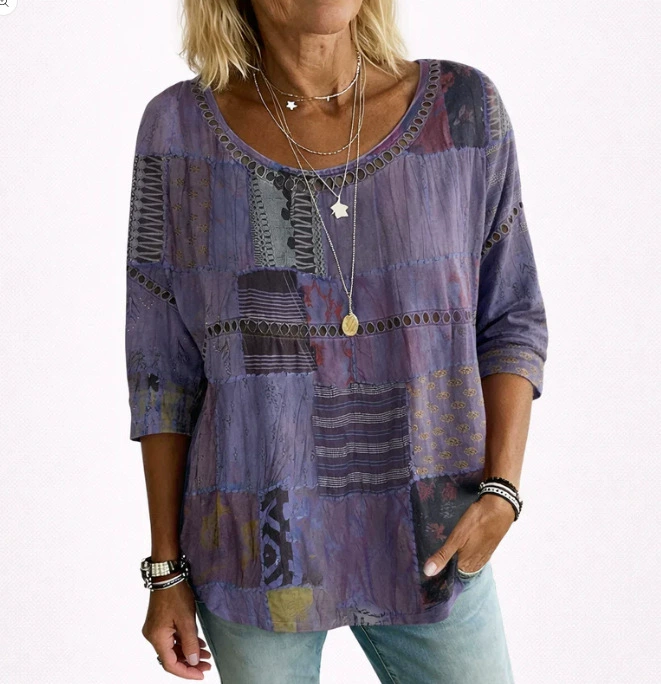Women's Casual Loose Fit Denim Top