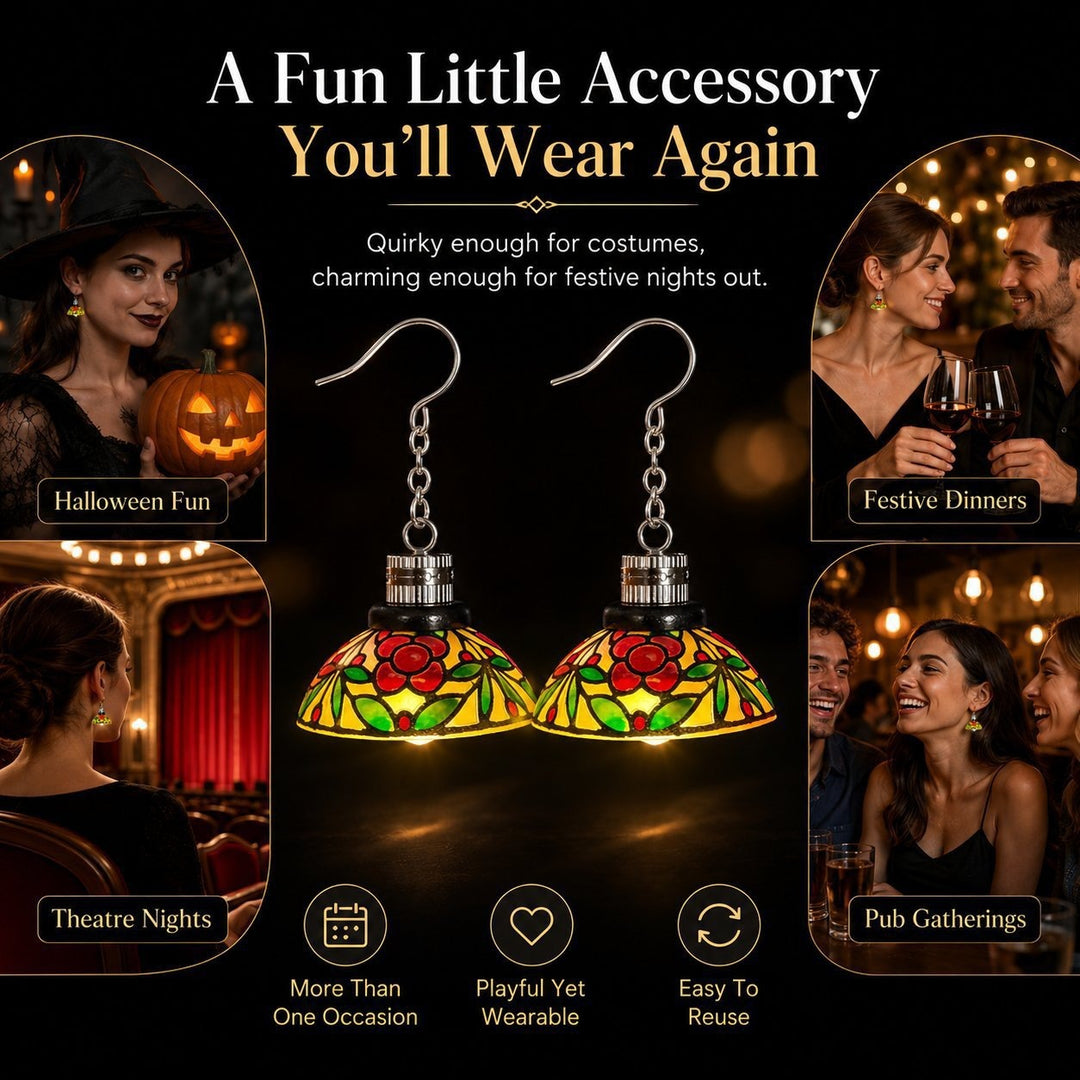Light-up earrings for Halloween, dinners and theatre nights