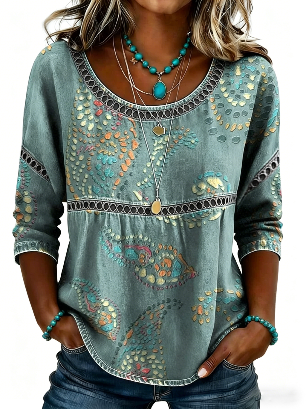 Women's Casual Loose Fit Denim Top