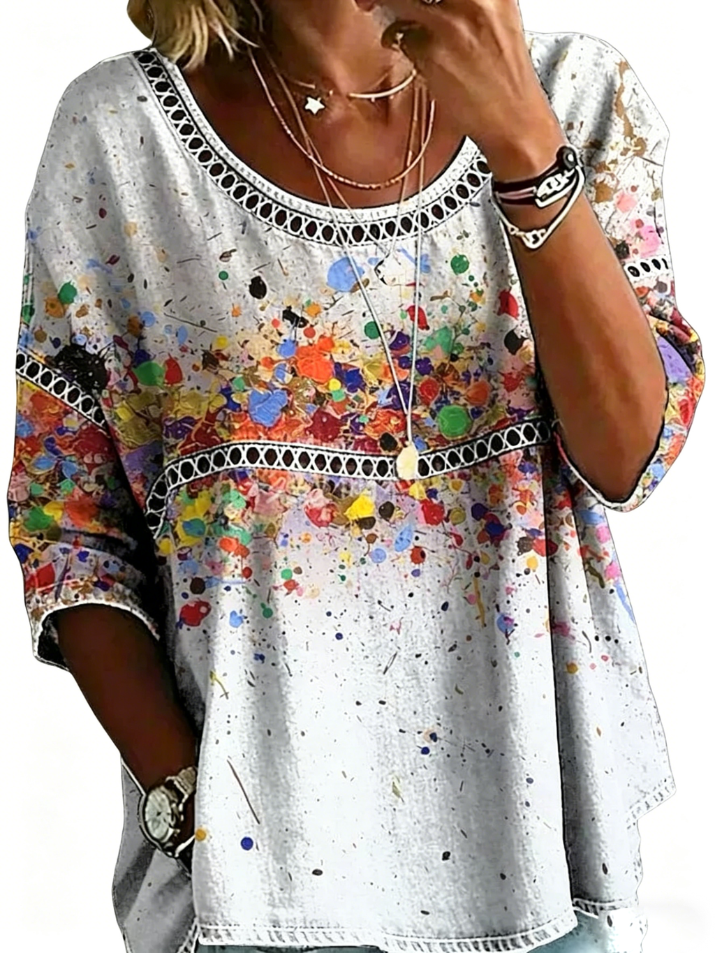 Women's Casual Loose Fit Denim Top