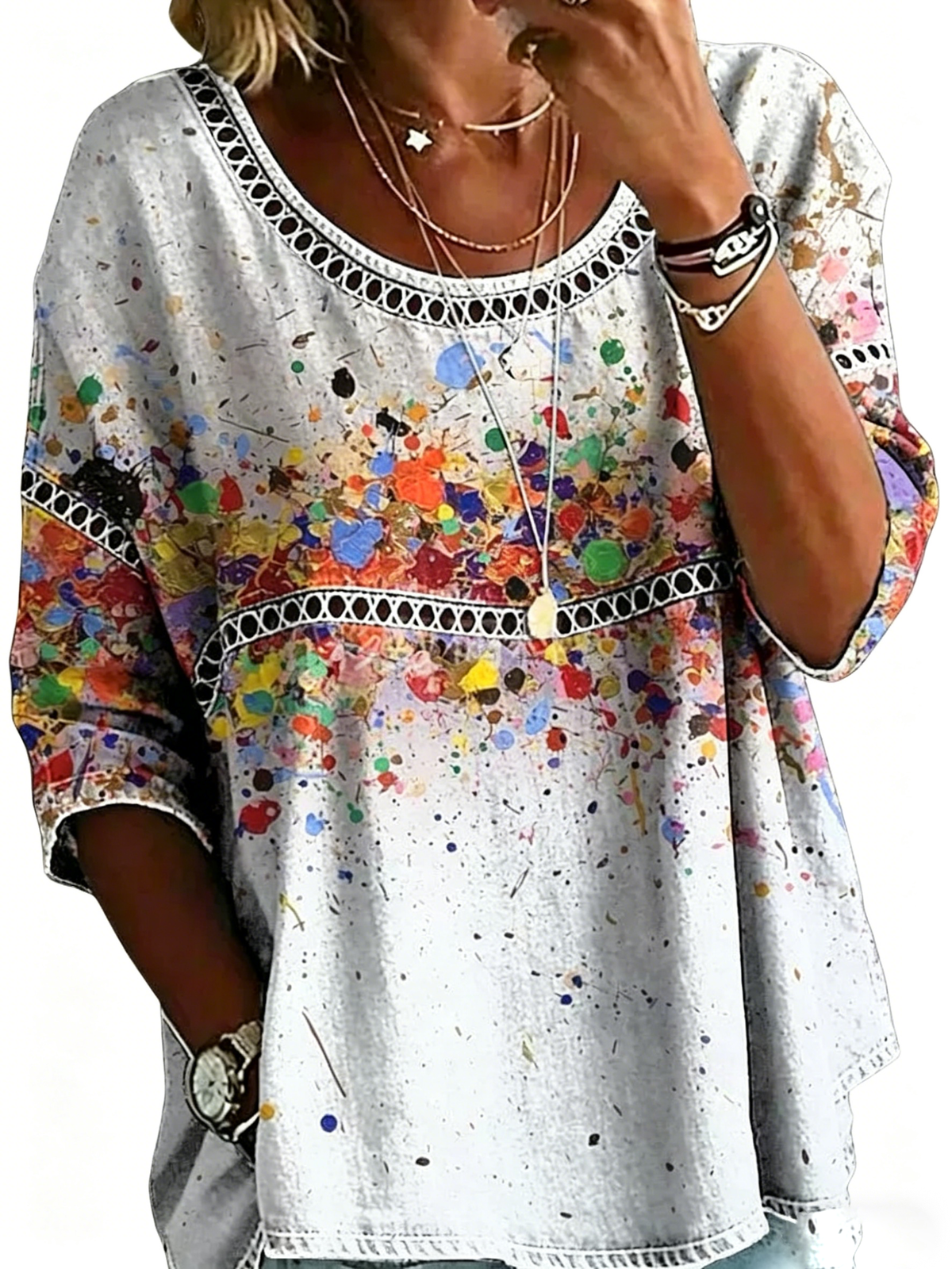 Women's Casual Loose Fit Denim Top