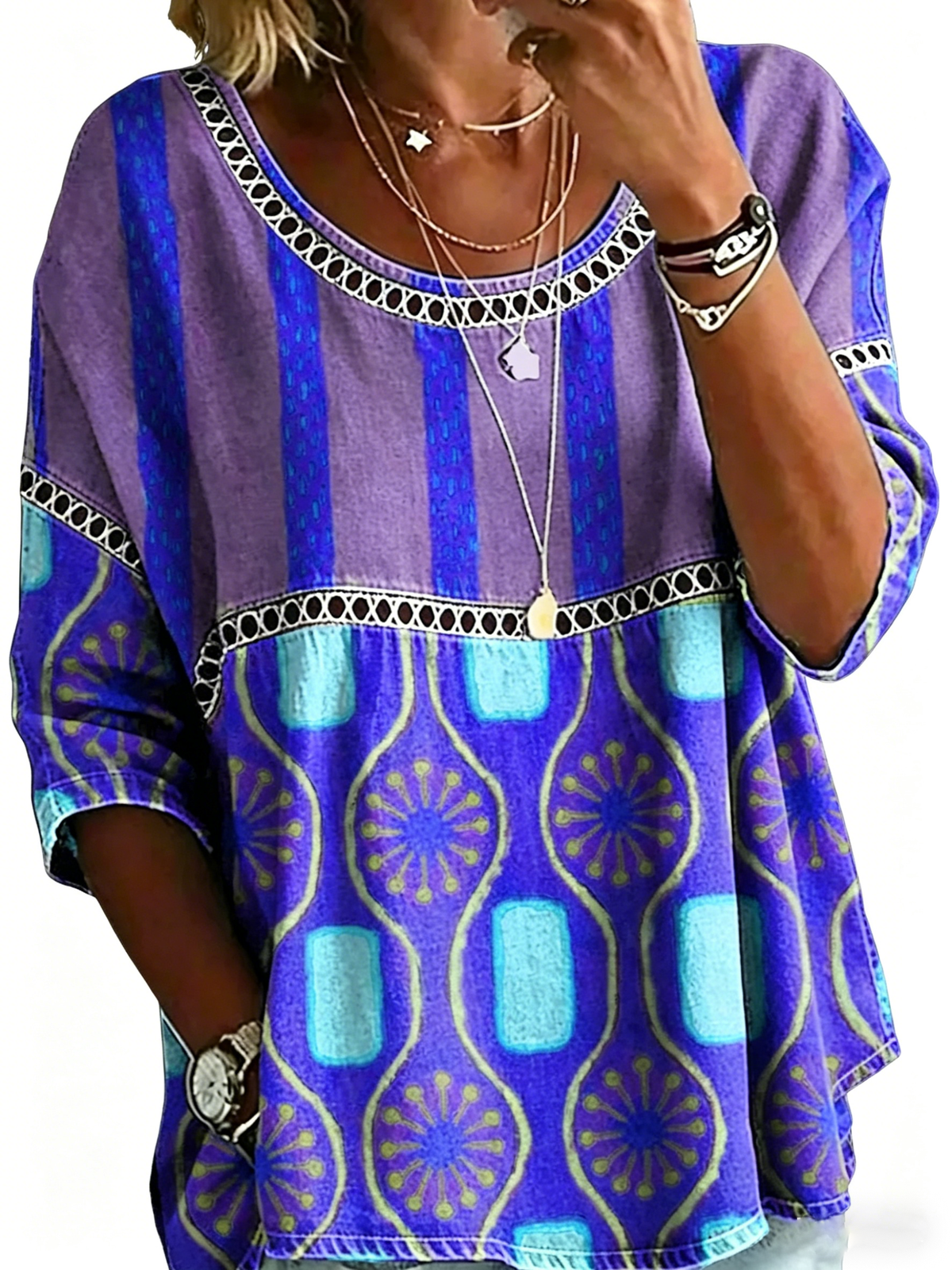 Women's Casual Loose Fit Denim Top