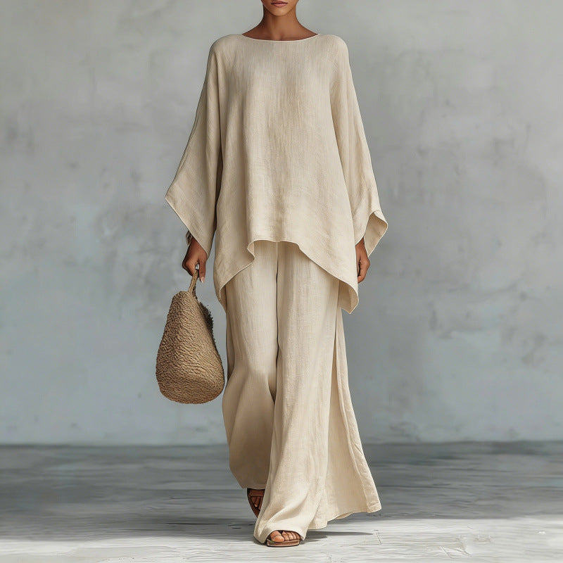 Chic Solid Color Flowy Co Ord Set | Modest Elegant Vacation Daily Wear Two Piece Outfit