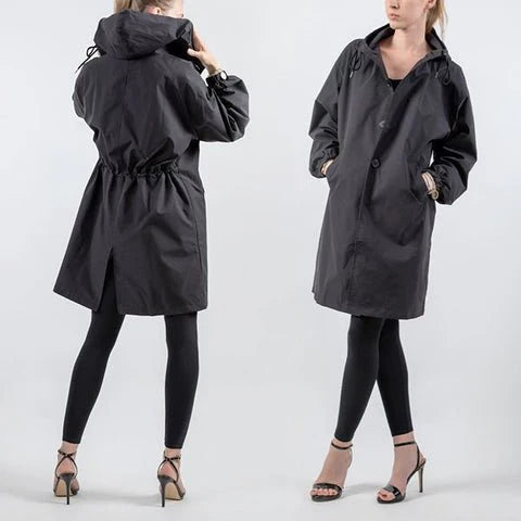 Women's Loose Fit Waterproof Trench Jacket