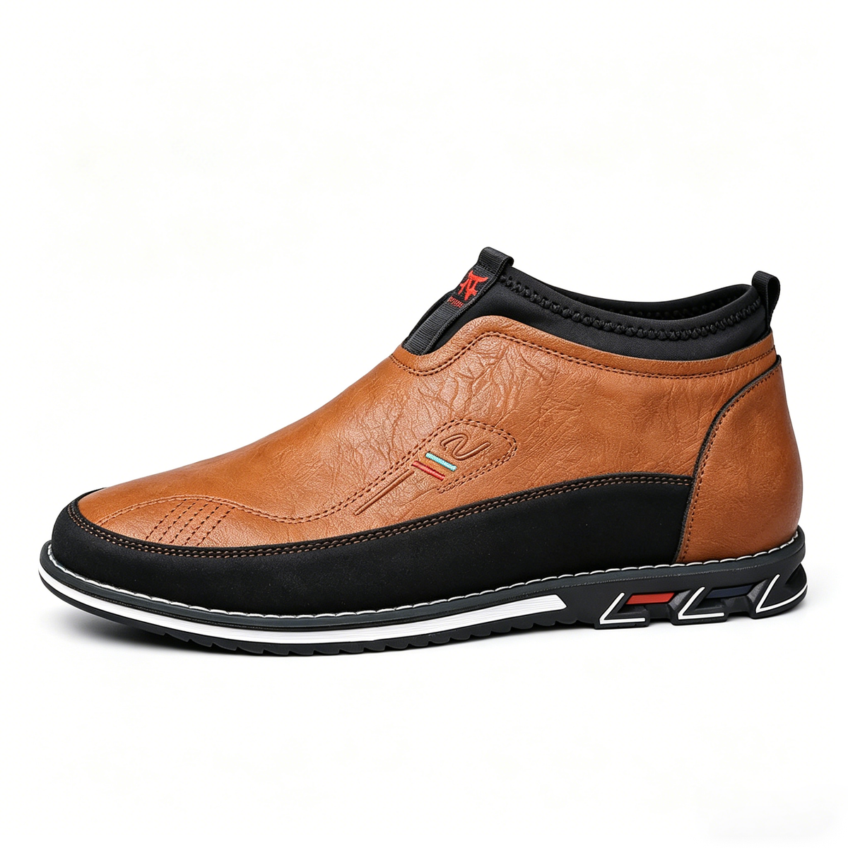 Genuine leather tendon sole non-slip wear-resistant fashionable mid-tube men's boots